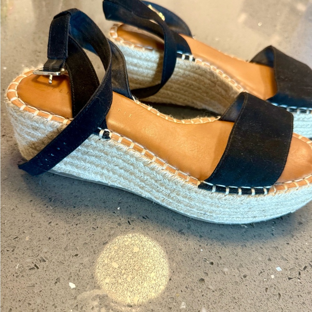 Kelly & Katie Navy Espadrille Wedge Sandals